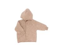 Engel Natur Kinder Kapuzenjacke aus Schurwolle mit Holzknöpfen Sand Melange Gr. 74/80