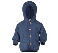 Engel Baby Jacke mit Kapuze Wollfleece blau melange - Größe 74/80