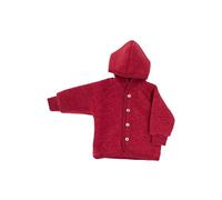Engel - Kinder Kapuzenjacke mit Holzknöpfen - Wolljacke, Gr. 62-68, rot (JaspisMelange)