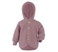 Engel Baby Jacke mit Kapuze und Knöpfen aus Schurwolle / Fleece 110/116 Rosenholz melange 110/116