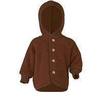 Engel - Kinder Kapuzenjacke mit Holzknöpfen - Wolljacke, Gr. 62-68, braun (ZimtMelange)