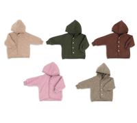 Engel Baby Kapuzenjacke mit Holzknöpfen TOP Sand Meliert 50-56