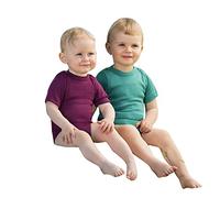 Engel Natur Baby-Body Kurzarm Merinounterwäsche mit Druckknöpfen Gr. 86/92 Eisvogel türkis