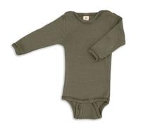Engel - Baby-Body Langarm Mit Druckverschluss Schulter - Merinounterwäsche, Gr. 62-68, oliv (Olive)