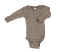 Engel Baby Langarm-Body mit Druckverschluss aus Wolle / Seide 62/68 Walnuss