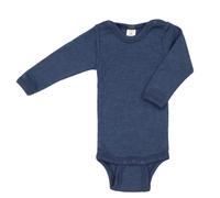 Engel Baby Body Langarm, 70% Wolle (kbT) und 30% Seide (Marine, 74-80)