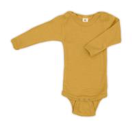 Engel Baby Langarm-Body mit Druckverschluss aus Wolle / Seide 86/92 Safran