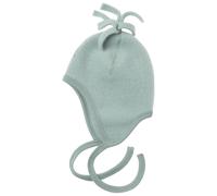 Wollfleece Babymütze Zipfel bergblau 74/80