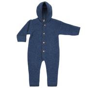 Engel Overall mit Kapuze, 100% Schurwolle Fleece, Natur, Gr. 50/56-86/92, 4 Farben (50/56, Blau Melange)