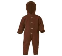 Engel Overall mit Kapuze, 100% Schurwolle Fleece, Natur, Gr. 50/56-86/92, 4 Farben (50-56, Zimt Melange)