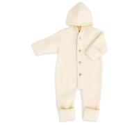 Engel Schurwolle Fleece Overall mit Kapuze und Knöpfen 50/56 Natur 50 / 56