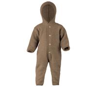 Engel Overall mit Kapuze, 100% Schurwolle Fleece, Natur, Gr. 50/56-86/92, 4 Farben (86/92, Walnuss Melange)