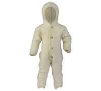 Engel Baby Overall mit Kapuze und Knöpfen aus Schurwolle / Fleece 62/68 Walnuss melange