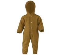 Engel Baby Overall mit Kapuze und Knöpfen aus Schurwolle / Fleece 74/80 Safran melange