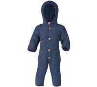 Engel Baby Overall mit Kapuze Wollfleece blau melange - Größe 62/68
