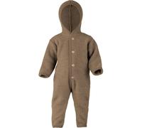 Engel Baby Overall mit Kapuze Wollfleece walnuss melange - Größe 86/92