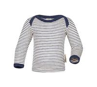 Engel, Baby Schlupfhemd Langarm, 70% Bio Wolle, 30% Seide, Made in Germany (Natur/Marine, 74-80)