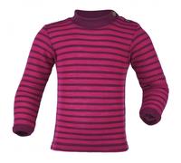 Engel - Baby-Shirt L/S geringelt - Merinounterwäsche, Gr. 74-80, lila/rosa (Himbeere/Orchidee)