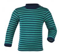 Engel - Baby-Shirt L/S geringelt - Merinounterwäsche, Gr. 98-104, türkis/blau (Eisvogel/Marine)