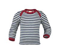Engel , Baby Unterhemd/Schupfhemd Langarm, 100% kbT Wolle (74/80, Blau Melange/Natur)