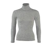 Engel, Damen Rollkragen Pullover, 70% Wolle (kbT), 30% Seide (38-40, Hellgrau Melange)