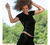 Engel Natur Damen Unterhemd Kurzarm Wolle Seide schwarz Gr.38/40