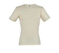 Engel Herren Unterhemd Kurzarm, Wolle & Seide, Natur, Gr. 46-56, Natur, 54/56