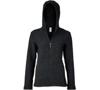 Engel Jacke mit Kapuze Merino Wollfleece Damen, 42-44/42/44, schwarz Melange