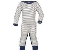 Engel - Kid's Schlafoverall mit Fuß-Umschlag - Overall, Gr. 62-68, grau (Natur/Marine)