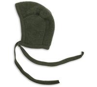 ENGEL - Woll-Fleecemütze BONNET zum Binden in schilf melange grün Gr.62/68