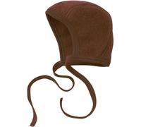 ENGEL - Woll-Fleecemütze BONNET zum Binden in zimt melange Gr.86/92