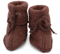 Warme Fleeceschuhe Schurwolle zimt-braun 62/68