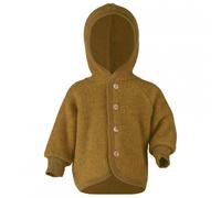 Engel - Kinder Kapuzenjacke mit Holzknöpfen - Wolljacke, Gr. 110-116, braun (SafranMelange)