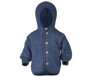 Engel Kinder Kapuzenjacke mit Holzknöpfen Wolljacke, Gr. 50-56, blau (BlauMelange)