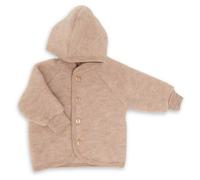 Engel - Kinder Kapuzenjacke mit Holzknöpfen - Wolljacke, Gr. 62-68, beige (SandMelange)