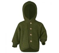Engel - Kinder Kapuzenjacke mit Holzknöpfen - Wolljacke, Gr. 62-68, oliv (SchilfMelange)