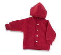 Engel Baby Jacke mit Kapuze und Knöpfen aus Schurwolle / Fleece 74/80 Jaspis melange 74/80