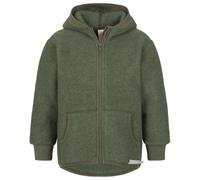 Engel - Kinder Kapuzenjacke Wollfleece - Wolljacke, Gr. 116, oliv (SchilfMelange)
