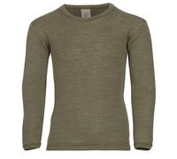 Engel Natur Kinder Langarmshirt Unterhemd Wolle Seide olive Gr. 128