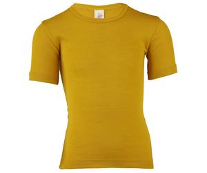 Engel - Kinder Unterhemd S/S - Merinounterwäsche, Gr. 116, gelb (Safran)