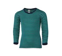 ENGEL Langarm-Unterhemd STRIPES mit Seide in eisvogel/marine, Gr. 152, junge