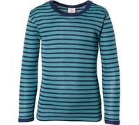 ENGEL Langarm-Unterhemd STRIPES mit Seide in eisvogel/marine, Gr. 92, junge