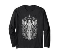 Engel Motiv Detailreich Flügel Ornament Figur Symmetrisch Langarmshirt