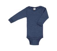 Engel Baby Body Langarm, 70% Wolle (kbT) und 30% Seide (Marine, 98-104)