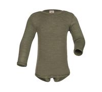 Engel Natur Baby Body Langarm Wolle Seide olive Gr. 62/68