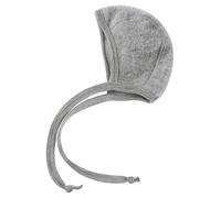 Engel Natur Baby Häubchen aus Fleece-Merinowolle, Hellgrau Melange, 50/56