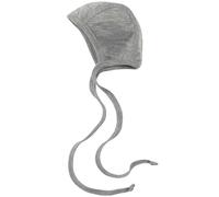 Engel Natur Baby Häubchen aus weichem Merino-Seide-Mix, Hellgrau Melange, 50/56
