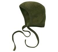 ENGEL - Woll-Fleecemütze BONNET zum Binden in schilf melange grün Gr.62/68