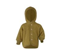 Engel Natur Baby Jacke mit Kapuze Bio-Merinowolle Fleece melange-safran Gr. 74/80