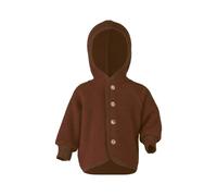 Engel Natur Baby Jacke mit Kapuze Bio-Merinowolle Fleece melange-zimt Gr. 62/68